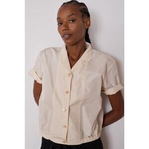 Caron Callahan James Silk Blend Cream Top Sz XL